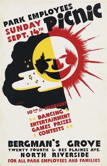 KENNETH WHITLEY (1918-1979). [ILLINOIS WPA.] Group of 8 posters and graphics. Circa 1940s. Sizes vary.